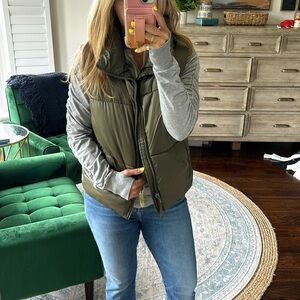 Green puffer vest